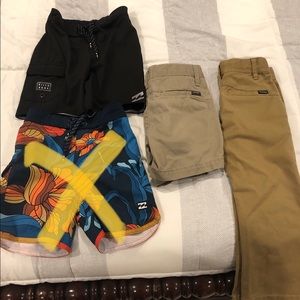 All 4T Billabong swim trunks and Volcom bottoms